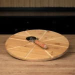 Wooden 32cm Round Pizza Tray With Cutter1