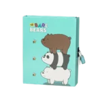Bear Design Aqua Notebook with Lock