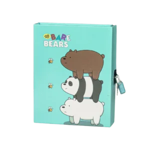 Bear Design Aqua Notebook With Lock