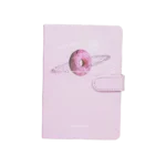 Donut Planet Design Pink Notebook with Lock