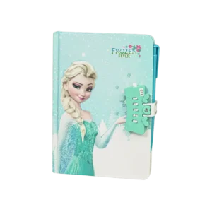 Elsa Design Aqua Notebook With Lock & Pen