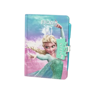 Elsa Design Blue Notebook With Lock & Pen