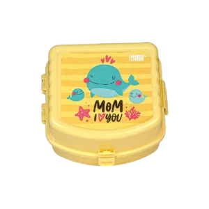 Freshlife 14x9cm Yellow Whales Lunch Box