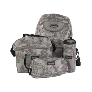 Genius 46cm Army Design Beige 5 Zippers Backpack Set