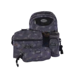 Genius 46cm Dinosaurs Design Grey 5 Zippers Backpack Set