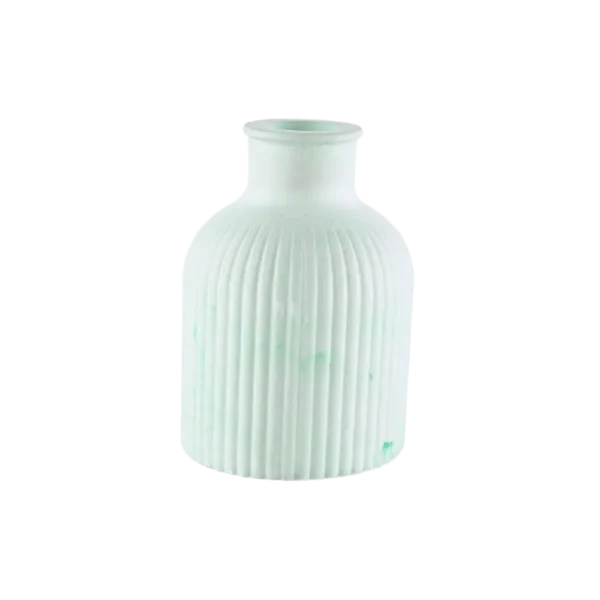 Gypsum Green Ribbed Vase