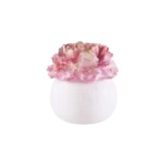 Gypsum Red Pot With Flower Sculpted Lid