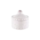 Gypsum White Garnished Pot With Lid