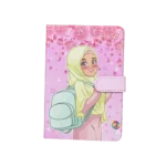 Hijabi Girl Design Fuchsia Furry Notebook with Lock