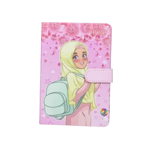 Hijabi Girl Design Fuchsia Furry Notebook With Lock