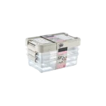 Hobby Life 1.5L Beige Infinity 3Pcs Locked Storage Boxes