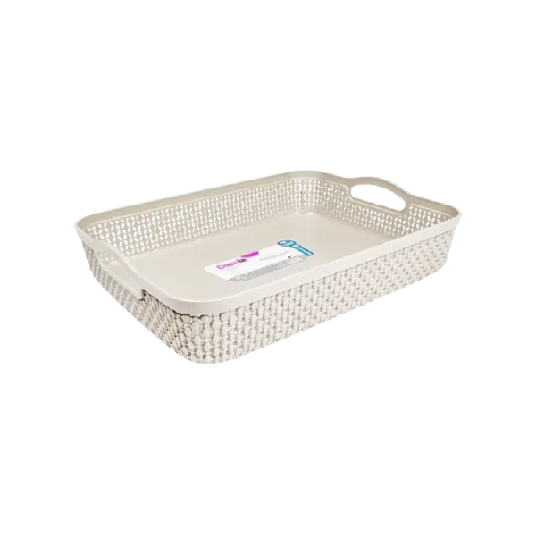 Hobby Life Off White Raindrop Flat Basket1