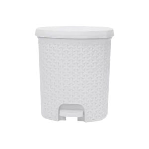 Hobby Life White 11.5l Rattan Pedal Dustbin