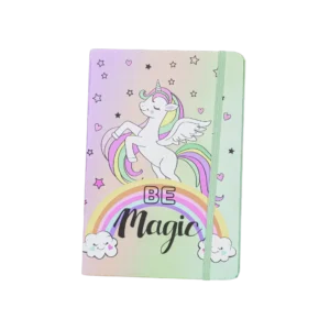 Magical Unicorn Theme Green Notebook