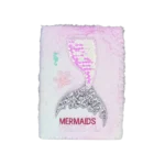 Mermaid Tail Design Pink Furry Notebook