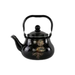 Momaz 1.5l Tree Design Black & Gold Tea Pot