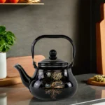 Momaz 1.5l Tree Design Black & Gold Tea Pot1