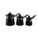 Momaz 3pcs Balck & Gold Coffee Pots Set