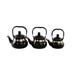 Momaz 3pcs Black & Gold Tea Pots Set