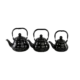 Momaz 3pcs Lines Design Black & Gold Tea Pots Set