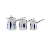 Momaz 3pcs Tulip Design White & Blue Coffee Pots Set