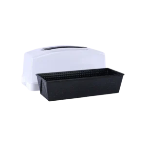 Momaz Rectangular Shaped Black Granite Cake Pan with Seving Tray & Lid1