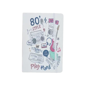 Musical Theme White Notebook