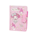 My Melody Design Pink Notebook with Lock & Pen