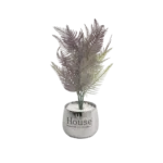 Purple 7.5cm Fern Plant With Silver Vase