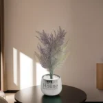 Purple 7.5cm Fern Plant With Silver Vase1