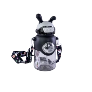 Rabbit Black Transparent Water Bottle