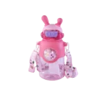 Rabbit Pink Transparent Water Bottle