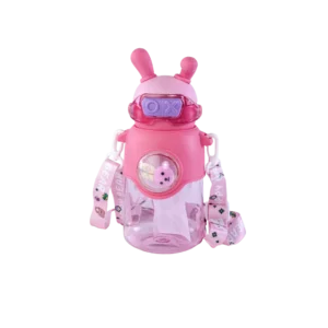 Rabbit Pink Transparent Water Bottle