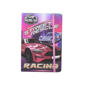 Racing Car Theme Magenta Notebook