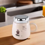 Bear Story 500ml Yellow Mug With Mirror Lid1