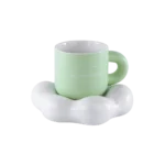 Ceramic pastel green mug with cloud base