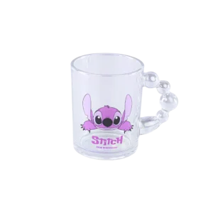 Glass Stitch Design Transparent Cup Bubble Handle