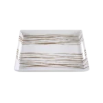 Momaz 2pcs Melamine Gold & White Trays Set