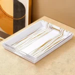 Momaz 2pcs Melamine Gold & White Trays Set1