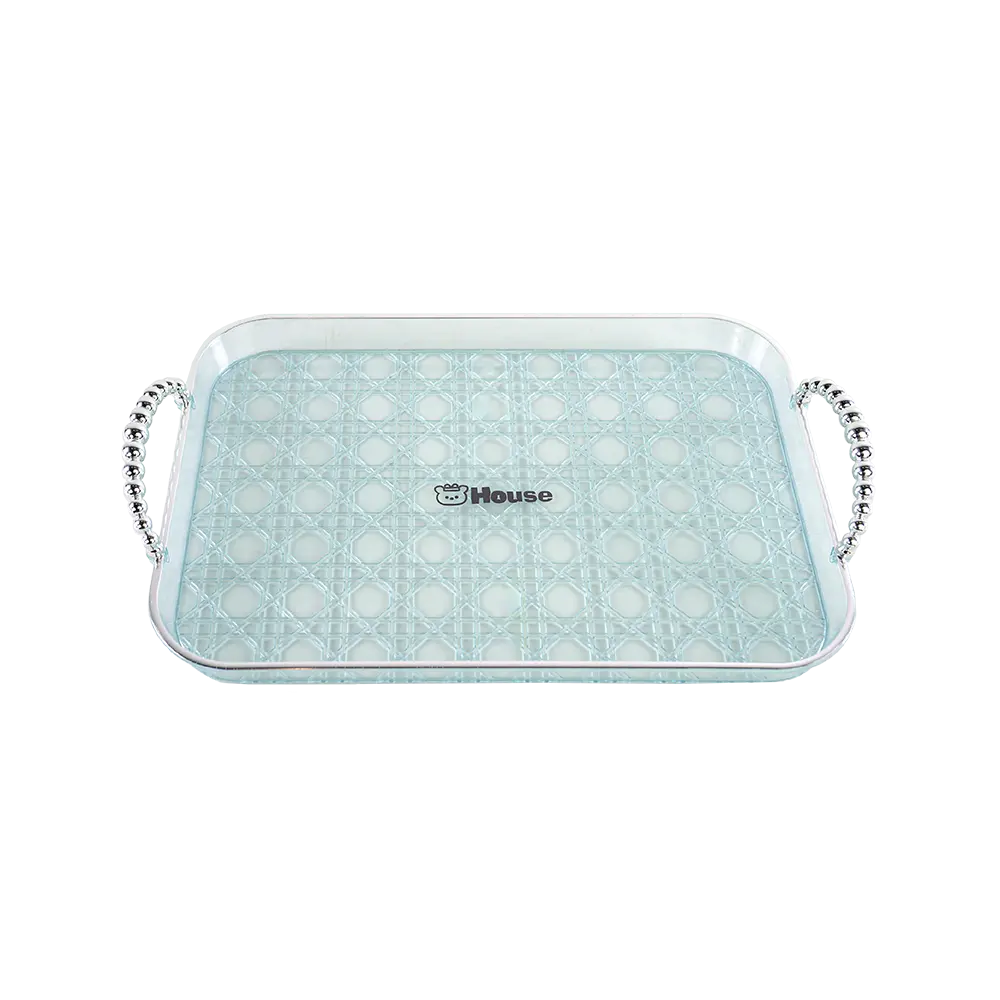 Momaz 3pcs Plexi Lattice Pattern Design Blue Trays Set