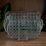 Momaz 3pcs Plexi Lattice Pattern Design Blue Trays Set1