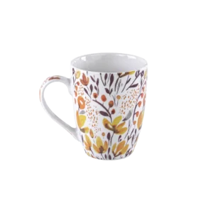 Porcelain Flowers Design 350ml White Mug