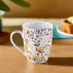 Porcelain Flowers Design 350ml White Mug1