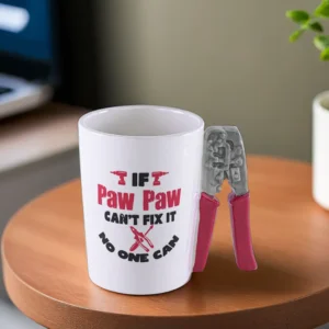 Porcelain White Mug with Crimper Design Handle1