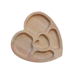 Hauspec Wooden 5 Section Heart Snack Plate