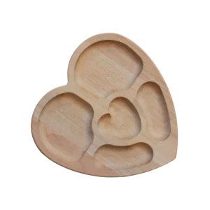 Hauspec Wooden 5 Section Heart Snack Plate