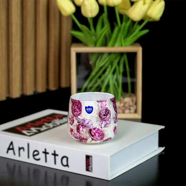 Aura Soft Poeny Scented Candle1