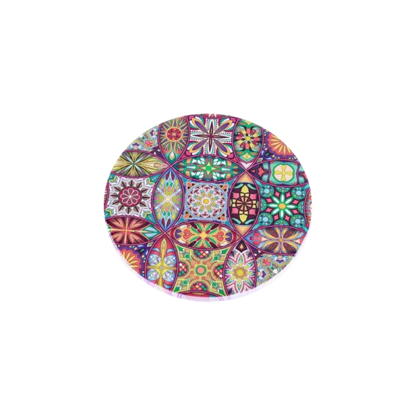 Circular 10cm Floral Mandala Design Porcelain Trivet