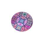 Circular 10cm Mandala Design Fuchsia Porcelain Trivet
