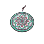 Circular 16cm Mandala Patterned Aqua Porcelain Trivet
